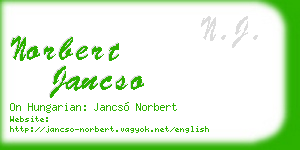 norbert jancso business card